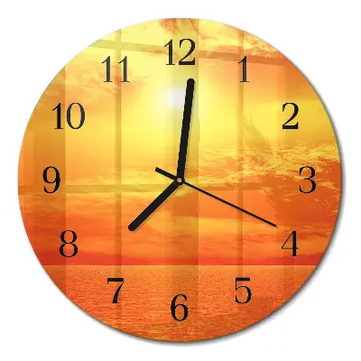Runde wanduhr aus glas Sonnig