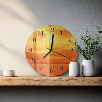 Runde wanduhr aus glas Sonnig
