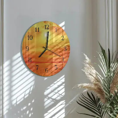 Runde wanduhr aus glas Sonnig