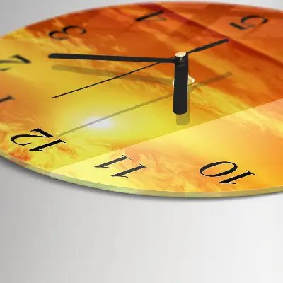 Runde wanduhr aus glas Sonnig