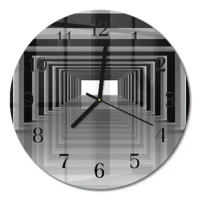 Glas wanduhr mit motiv rund 3D-Tunnel