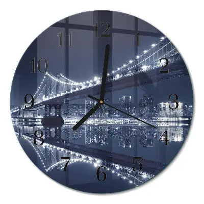 Wanduhr glas rund Brücke