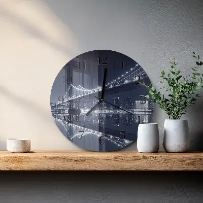 Wanduhr glas rund Brücke