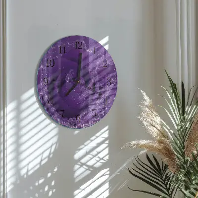 Glas wanduhr mit motiv rund Rose