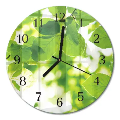 Runde wanduhr Blätter