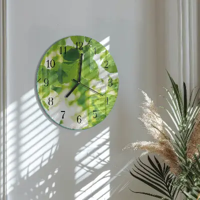 Runde wanduhr Blätter