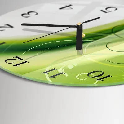 Runde wanduhr aus glas Blumenmuster