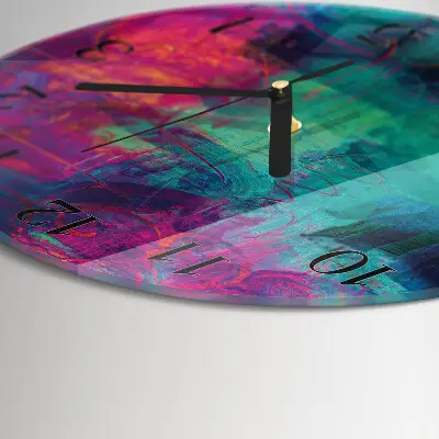Runde wanduhr aus glas Farbenfrohes Bild
