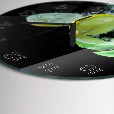 Runde wanduhr Zitrone und Limette