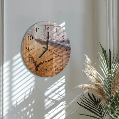 Wanduhr glas rund Das Herz des Strandes