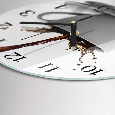 Glas wanduhr mit motiv rund Eine Tasse Kaffee