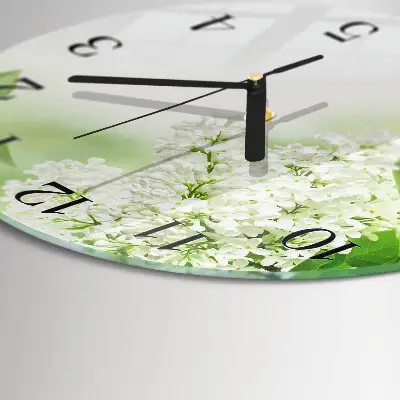 Glas wanduhr mit motiv rund Blätter