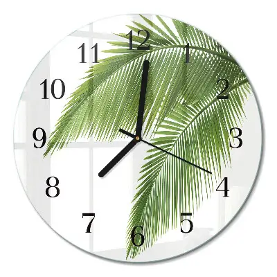 Runde wanduhr Palmenblätter