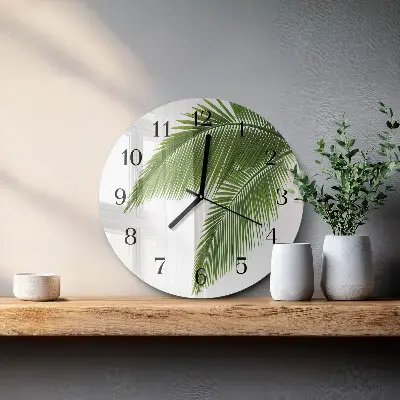 Runde wanduhr Palmenblätter