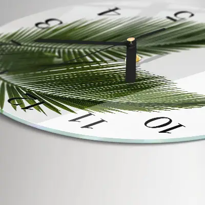 Runde wanduhr Palmenblätter