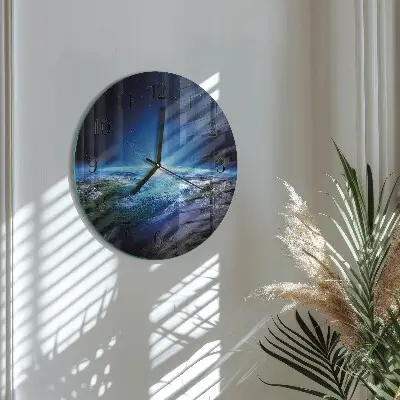 Glas wanduhr mit motiv rund Das Universum der Erde