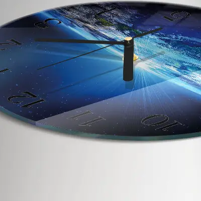 Glas wanduhr mit motiv rund Das Universum der Erde