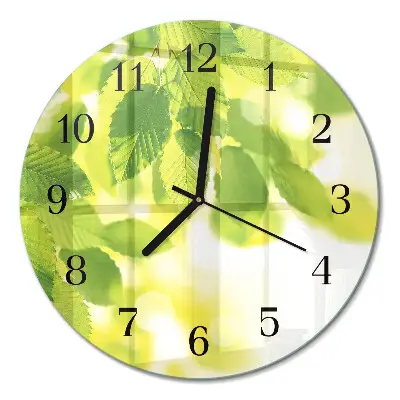 Runde wanduhr Blätter