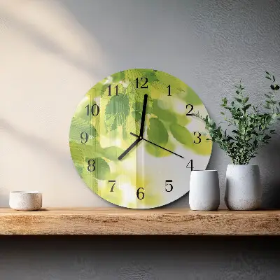 Runde wanduhr Blätter