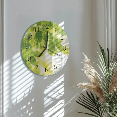 Runde wanduhr Blätter