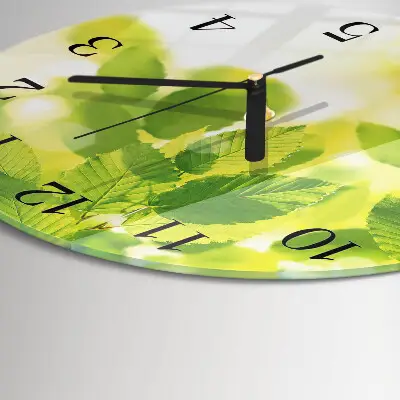 Runde wanduhr Blätter