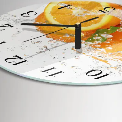Glas wanduhr mit motiv rund Orangen
