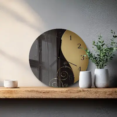 Wanduhr glas rund Abstrakte Kunst