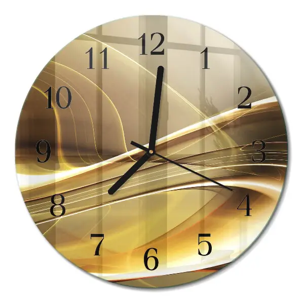 Runde wanduhr aus glas Abstrakte Linien