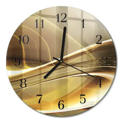 Runde wanduhr aus glas Abstrakte Linien