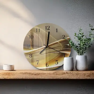 Runde wanduhr aus glas Abstrakte Linien