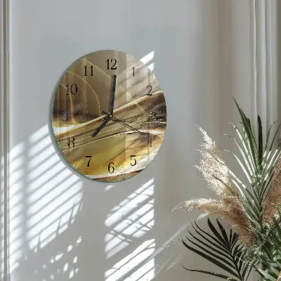 Runde wanduhr aus glas Abstrakte Linien