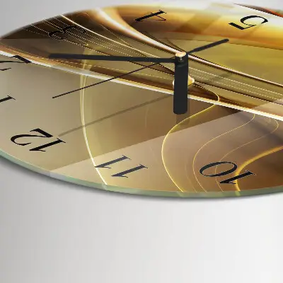 Runde wanduhr aus glas Abstrakte Linien