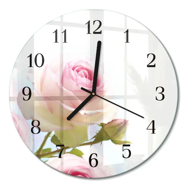 Runde wanduhr Rose