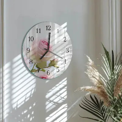 Runde wanduhr Rose