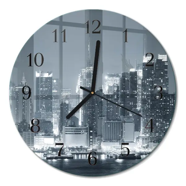 Runde wanduhr aus glas Horizont