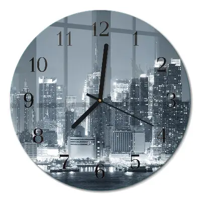Runde wanduhr aus glas Horizont