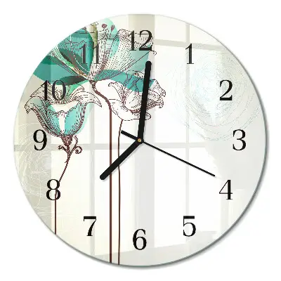 Runde wanduhr Vintage-Blumen