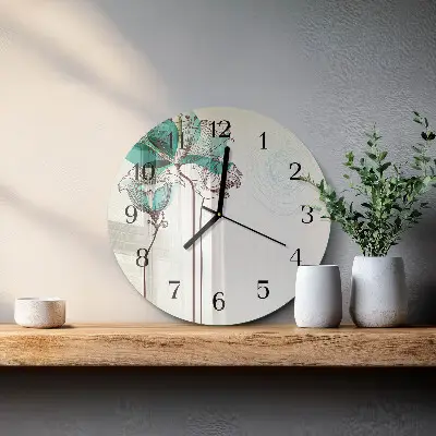 Runde wanduhr Vintage-Blumen