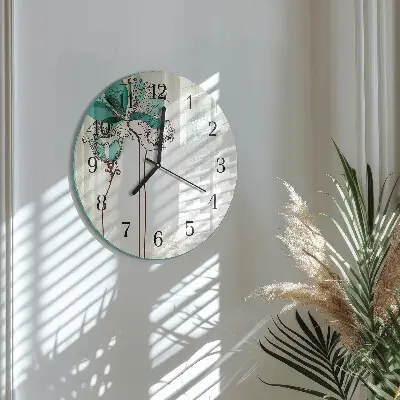 Runde wanduhr Vintage-Blumen