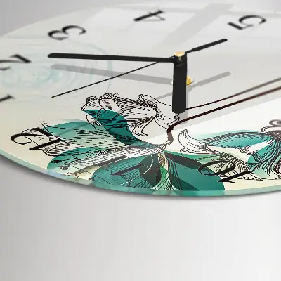 Runde wanduhr Vintage-Blumen