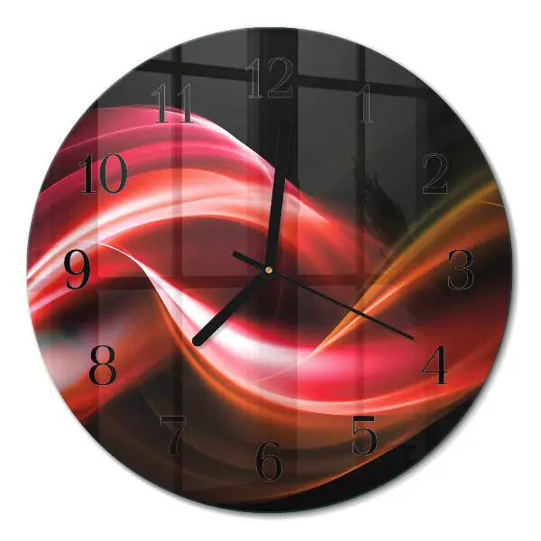 Runde wanduhr aus glas Abstrakte Linien