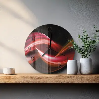 Runde wanduhr aus glas Abstrakte Linien