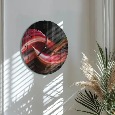 Runde wanduhr aus glas Abstrakte Linien