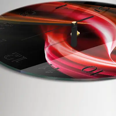 Runde wanduhr aus glas Abstrakte Linien