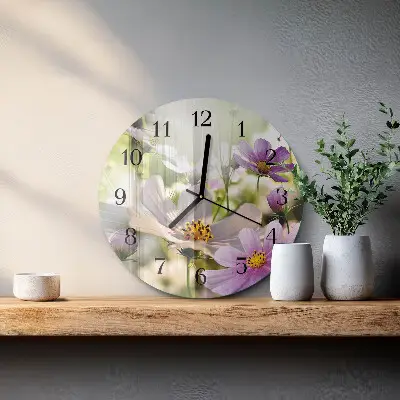 Runde wanduhr aus glas Kosmos