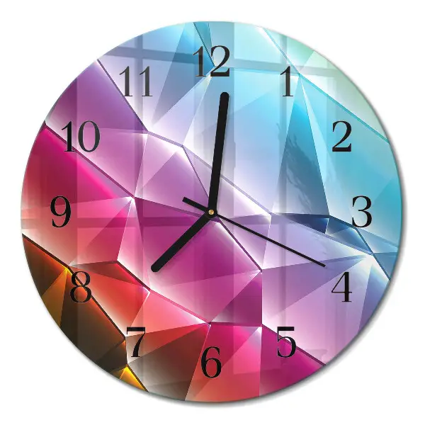 Wanduhr glas rund 3D-Muster