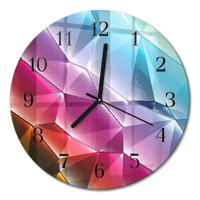 Wanduhr glas rund 3D-Muster