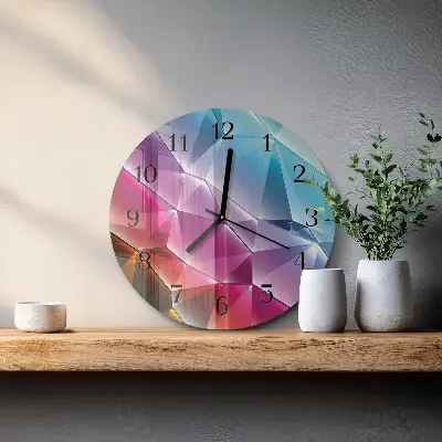 Wanduhr glas rund 3D-Muster