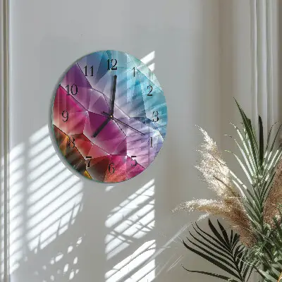 Wanduhr glas rund 3D-Muster