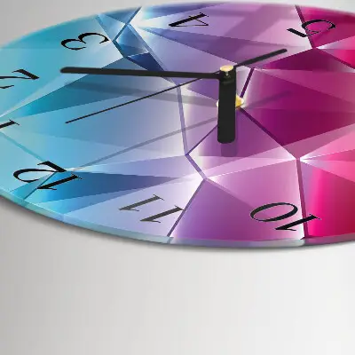 Wanduhr glas rund 3D-Muster